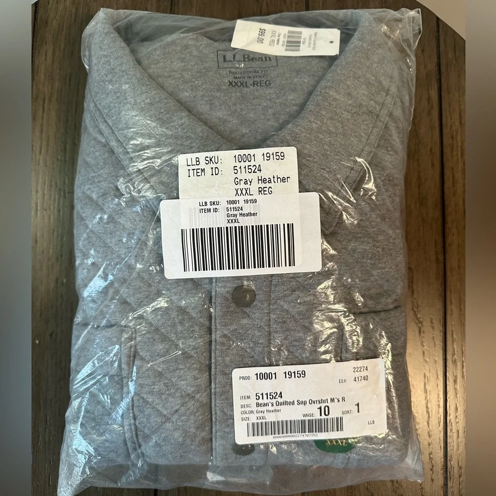 L.L. Bean Men's Quilted Snap Overshirt/Sweatshirt - Picture 10 of 14